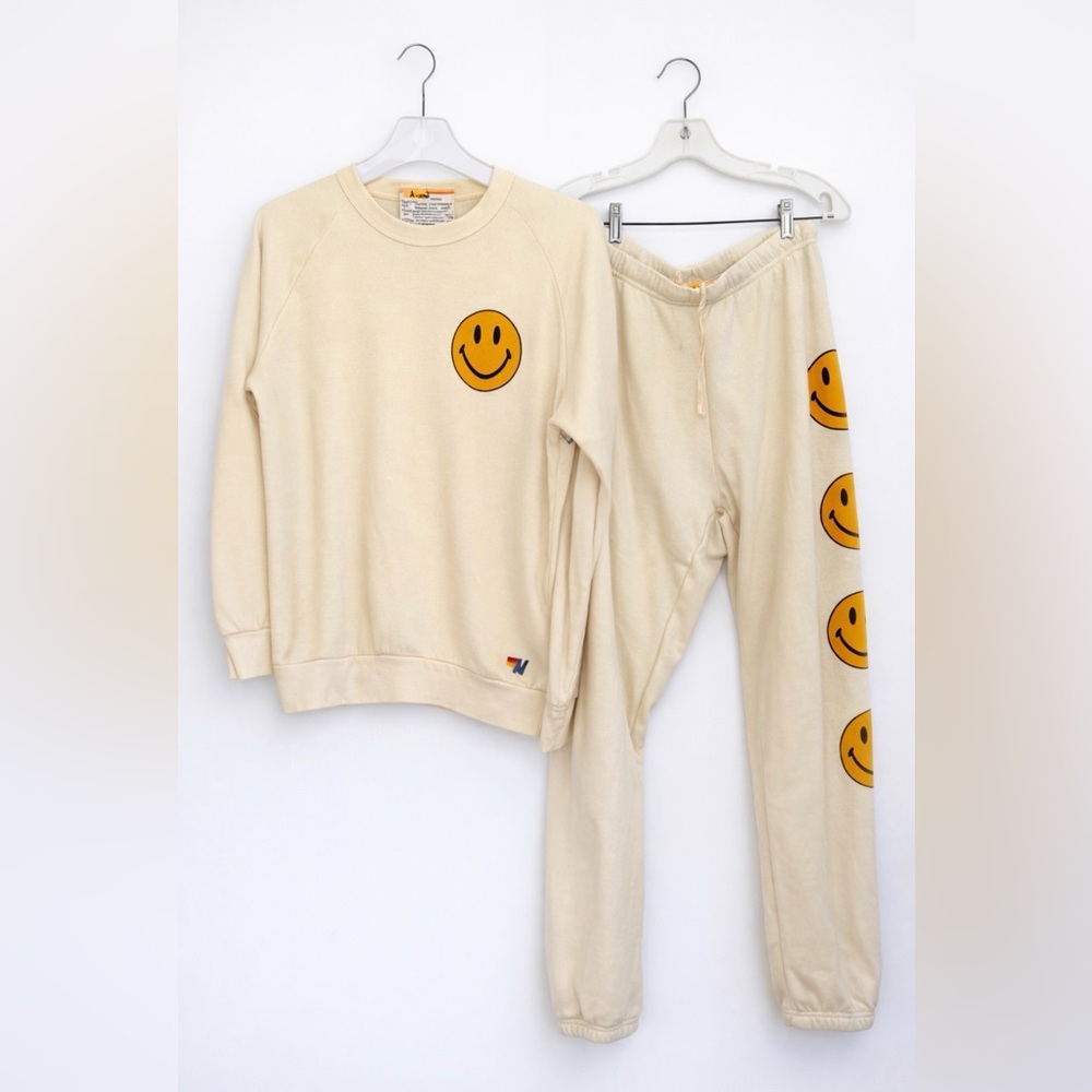 Aviator Nation Cream Hoodie and Joggers Set